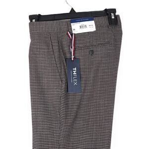 Tommy Hilfiger Men's Modern-Fit Stretch Dress Pants Brown Houndstooth 36x34 NWT